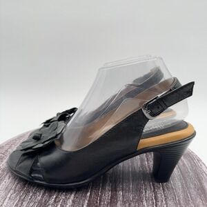 Softspots Heels Womens 7.5 M Genuine Leather Floral Slingback Comfort Shoes